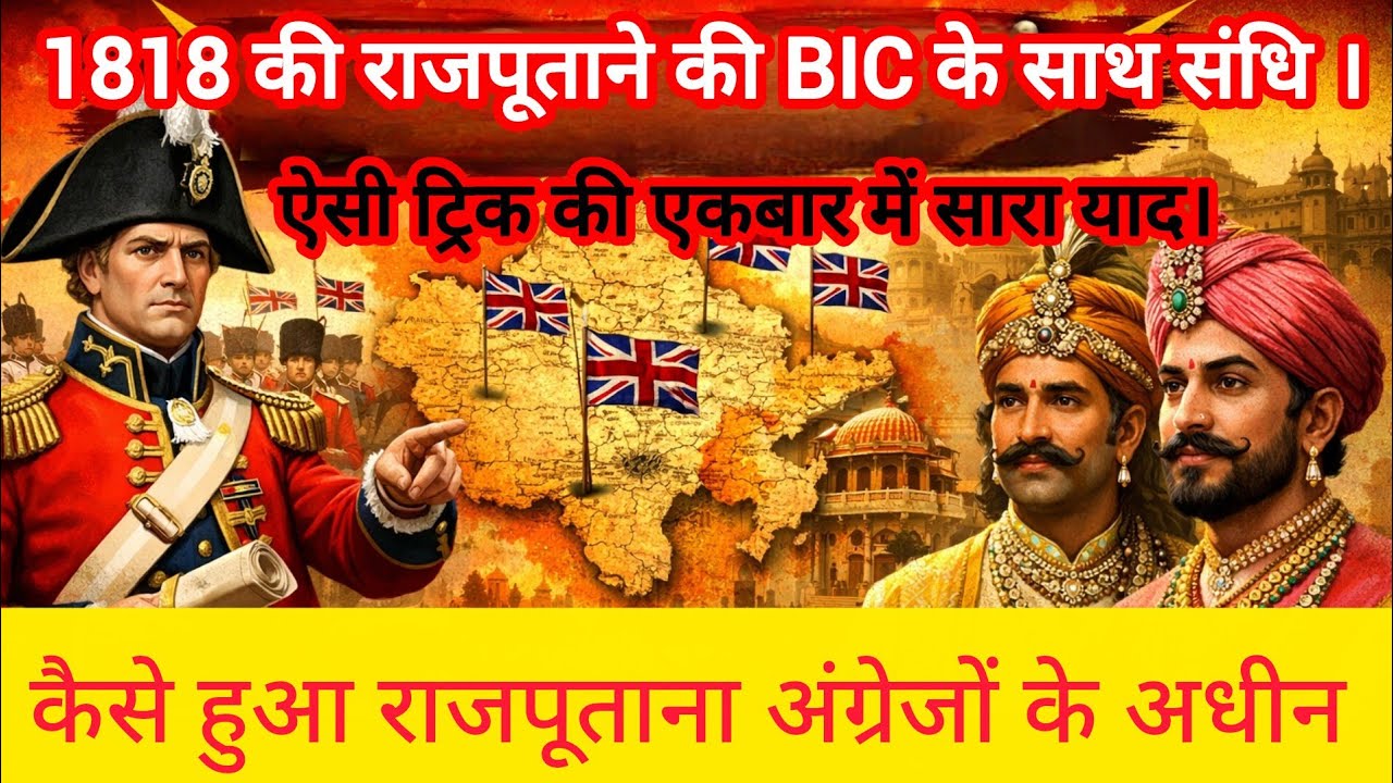 1818 की संधि राजस्थान में अंग्रेजी सत्ता की शुरुआत, ट्रिक और कहानी के माध्यम से एक बार में सारा याद।