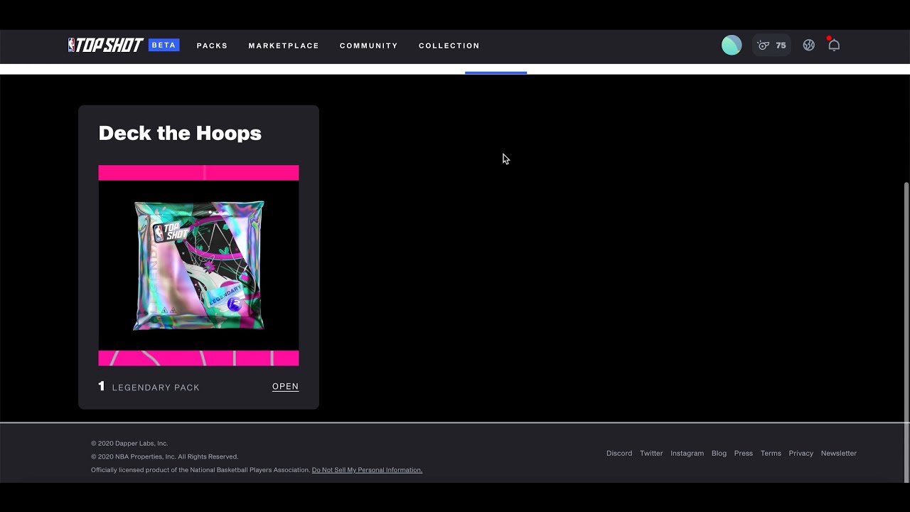Nba TopShot Legendary Deck The Hoops Pack. Insane Pull!