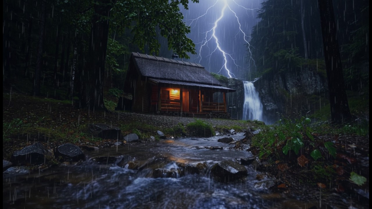 Powerful Night Rain & Thunder ⛈️ | Sleep, Relaxation & Stress Relief