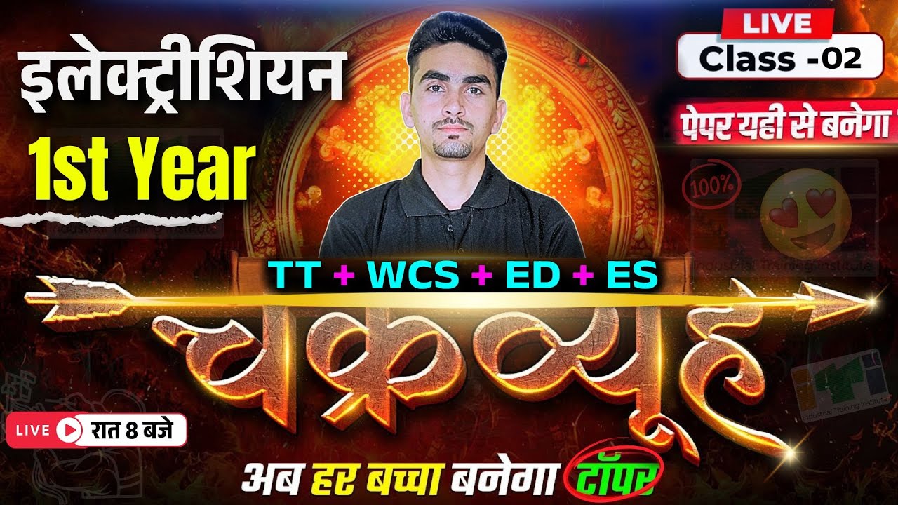 iti electrician exam paper 2025 1st year | iti electrician theory in hindi | TT+WCS+ED+ES | 02