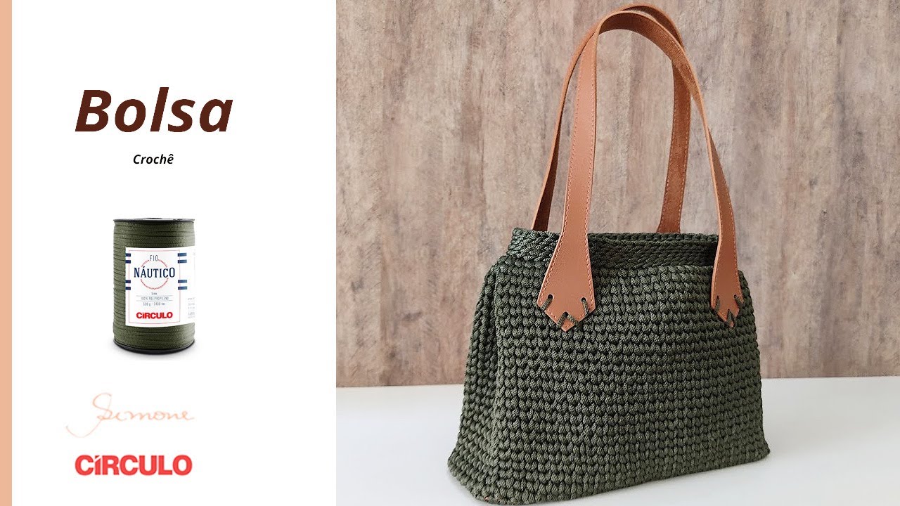 BOLSA DE CROCHE PASSO A PASSO fio náutico - Prof. Simone Eleotério