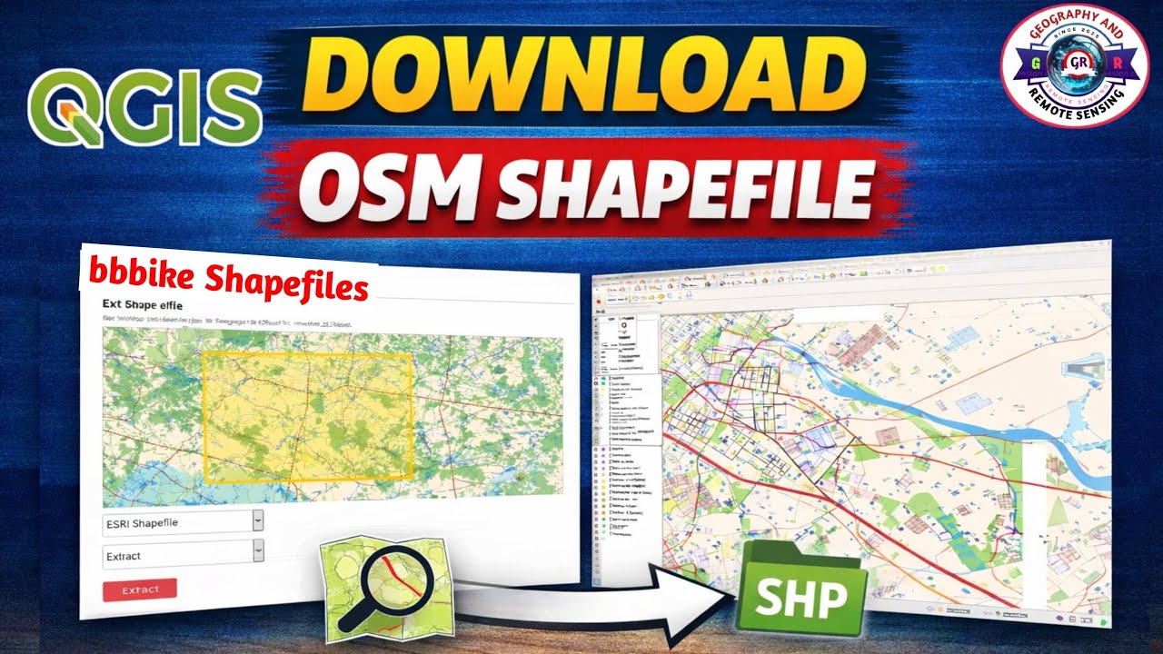 How to Download OpenStreetMap Shapefile using BBBike | OSM to QGIS Tutorial for Beginners