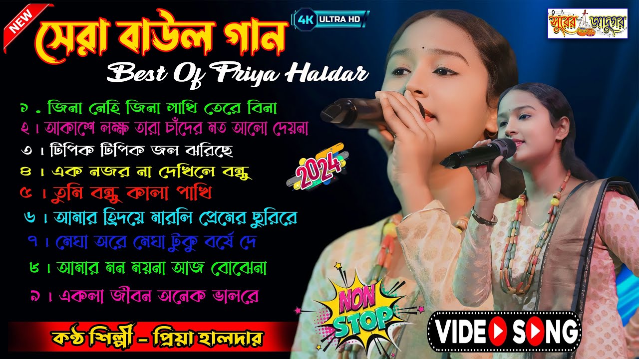 2024 সালের বাছাই করা সেরা বাউল গান । Best Of Priya Haldar | Bangla Top 9 Baul Song | NonStop Video