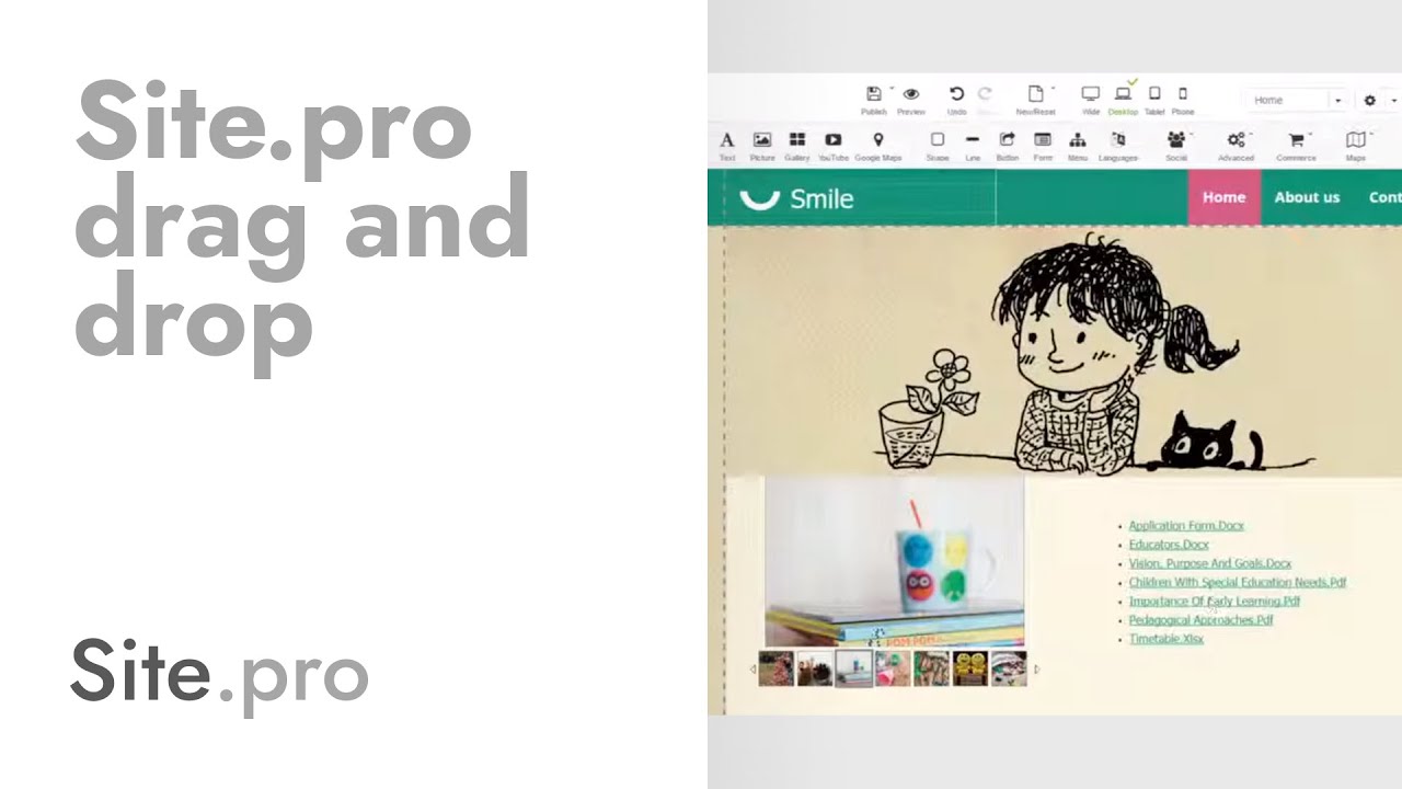 Site.pro drag and drop website builder