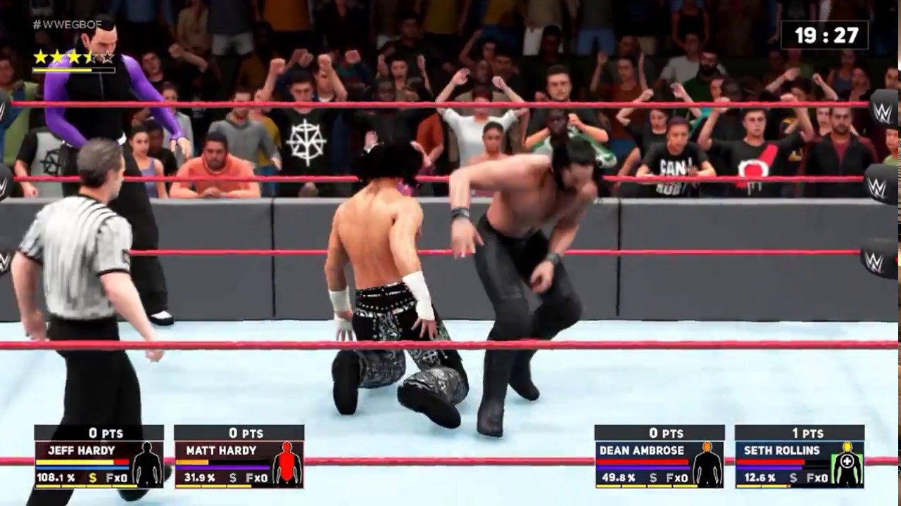 WWE2K18 THE HARDY BOYZ VS SETH ROLLINS & DEAN AMBROSE IRON-MAN MATCH TAG TEAM TITLES