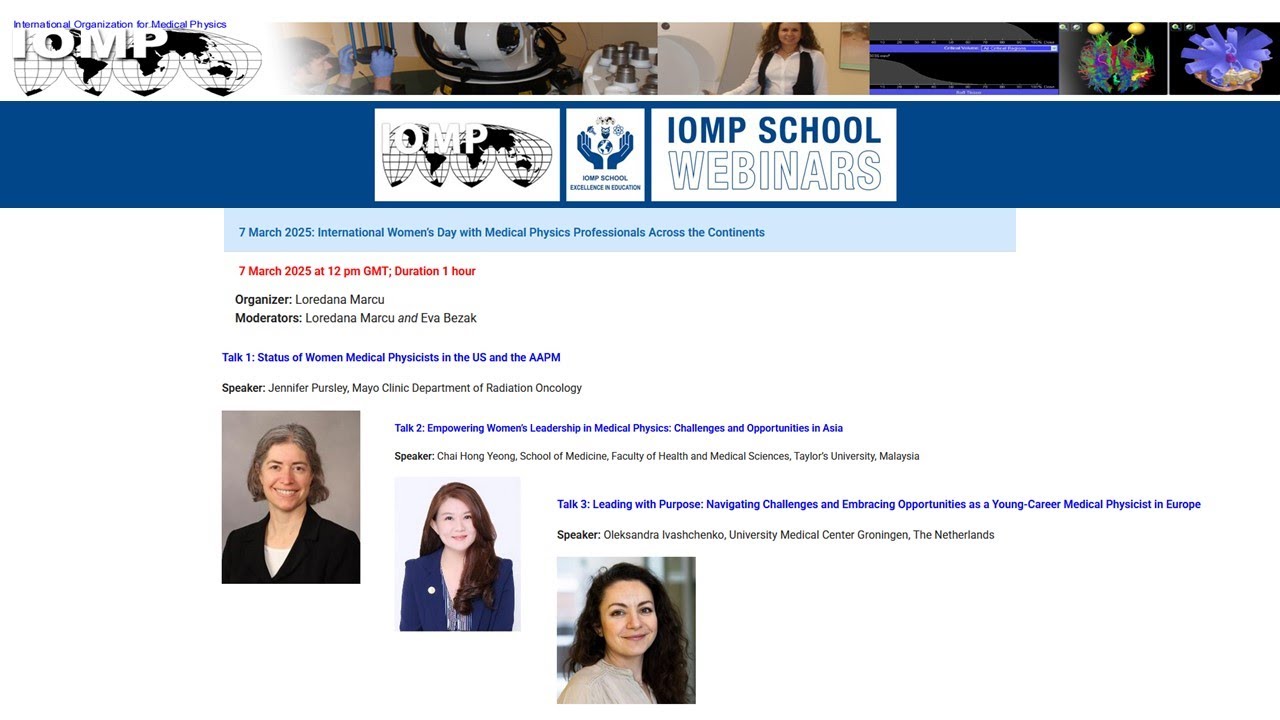 7 March 2025: International Women’s Day with Medical Physics Professionals Across the Continents