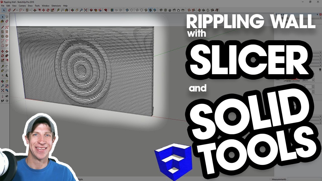 USING SLICER AND SOLID TOOLS IN SKETCHUP for Parametric Shapes - Rippling Wall