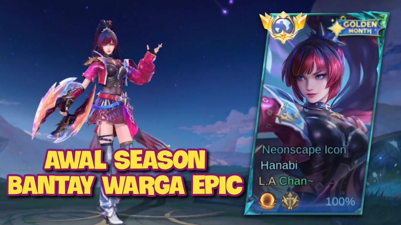 BANTAY WARGA EPIC PAKE HANABI😎 REVIEW SKIN GOLDEN MONTH HANABI, PLUS BONGKAR EMBLEM TERSAKIT..