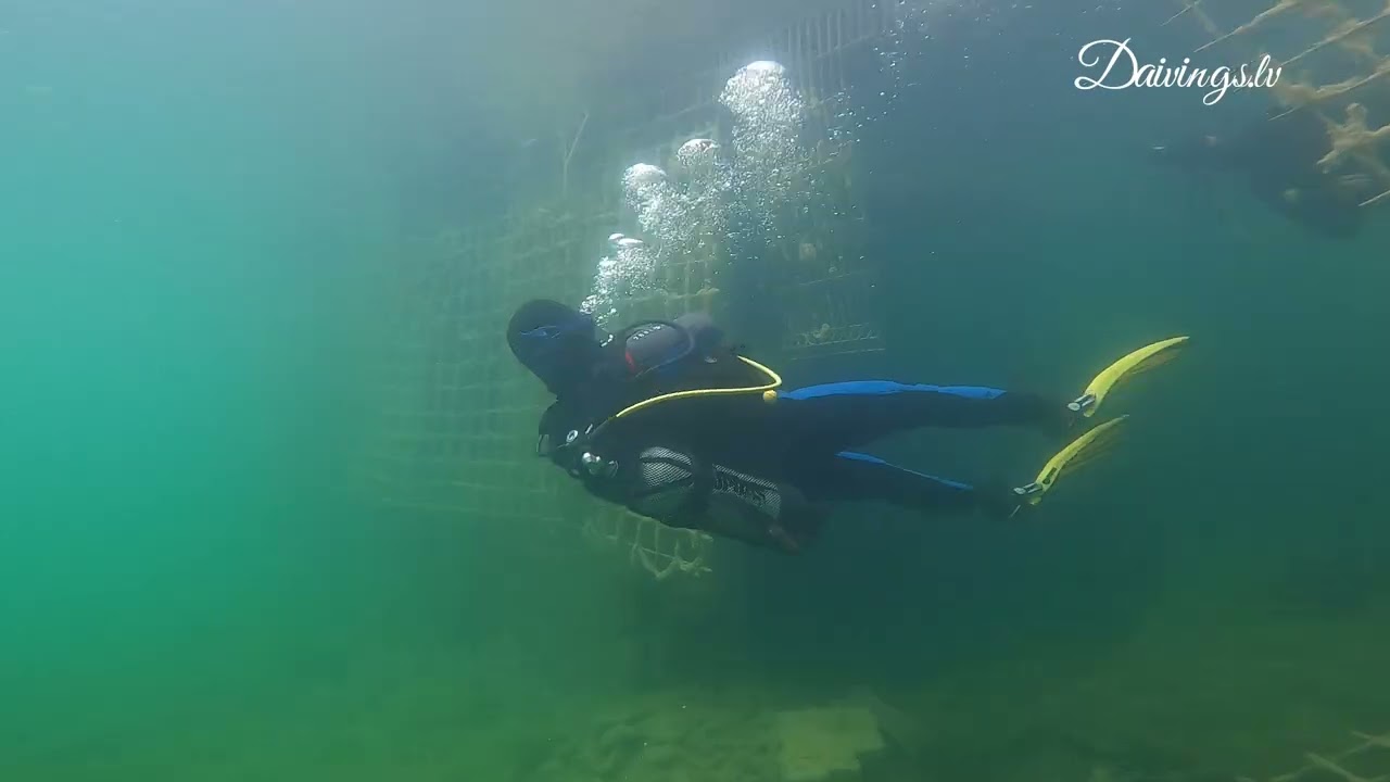 Scuba diving in Underwater prison Rummu quarry, Estonia