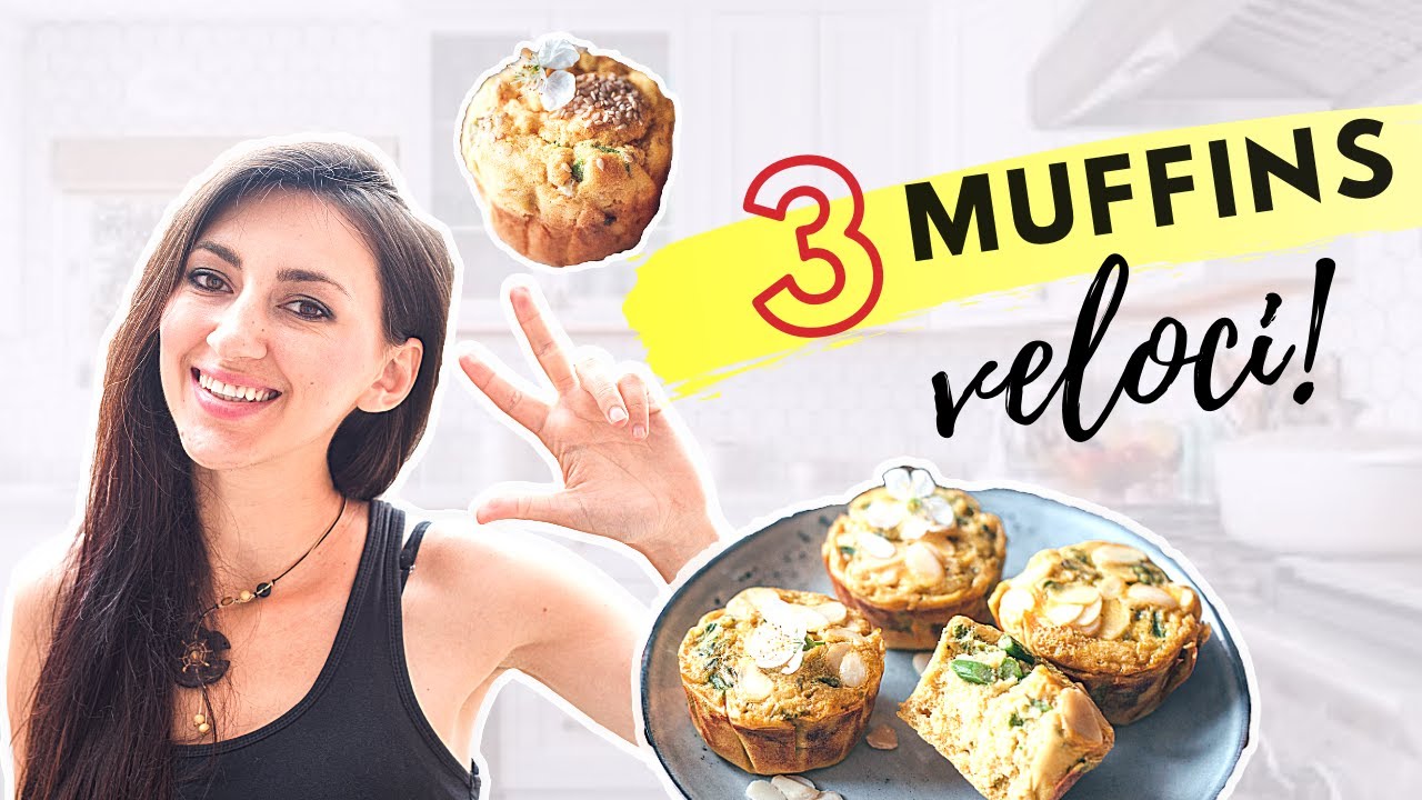 MUFFIN SALATI SENZA GLUTINE - 3 RICETTE VELOCI per una COLAZIONE SANA fatta con ingredienti SEMPLICI