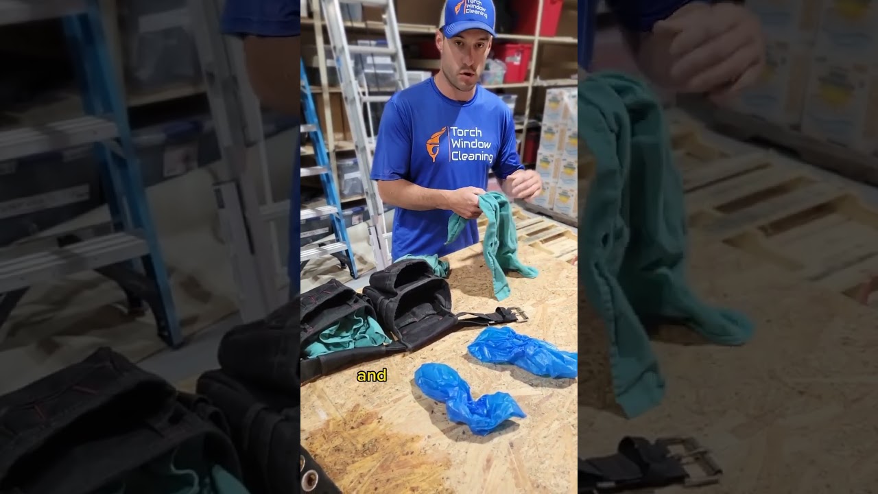 Window cleaning tool belt set up!