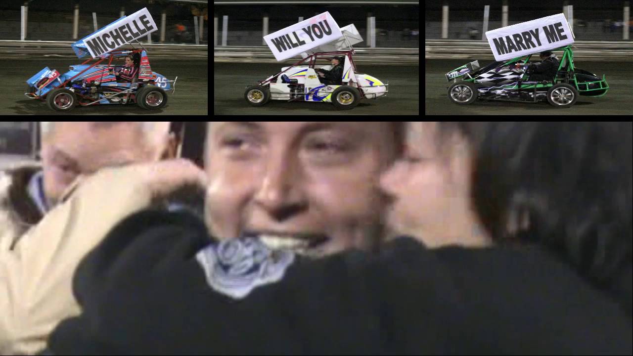 Jacques en Michelle Marriage proposal Bloem Oval Raceway