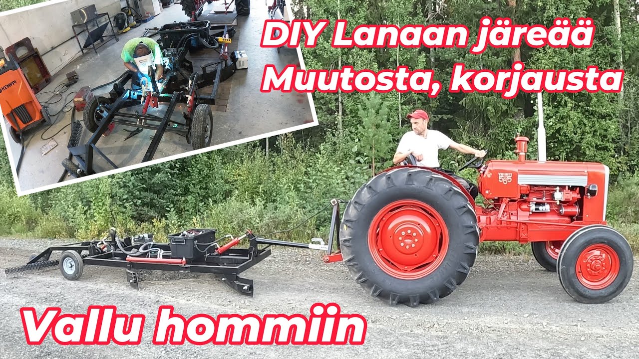 Valmet 565 ja itsetehty tielana - korjataan ja muokataan lanaa, testiä miten liikkuu