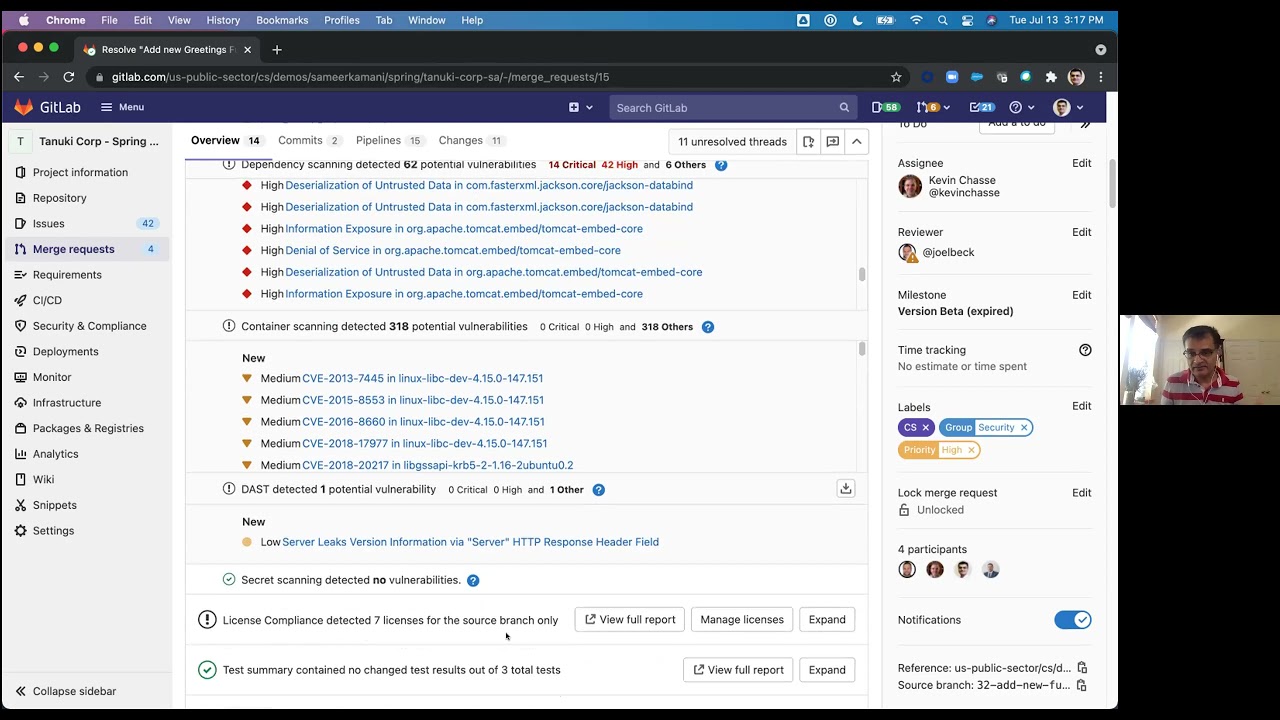 A tour of GitLab Security capabilities
