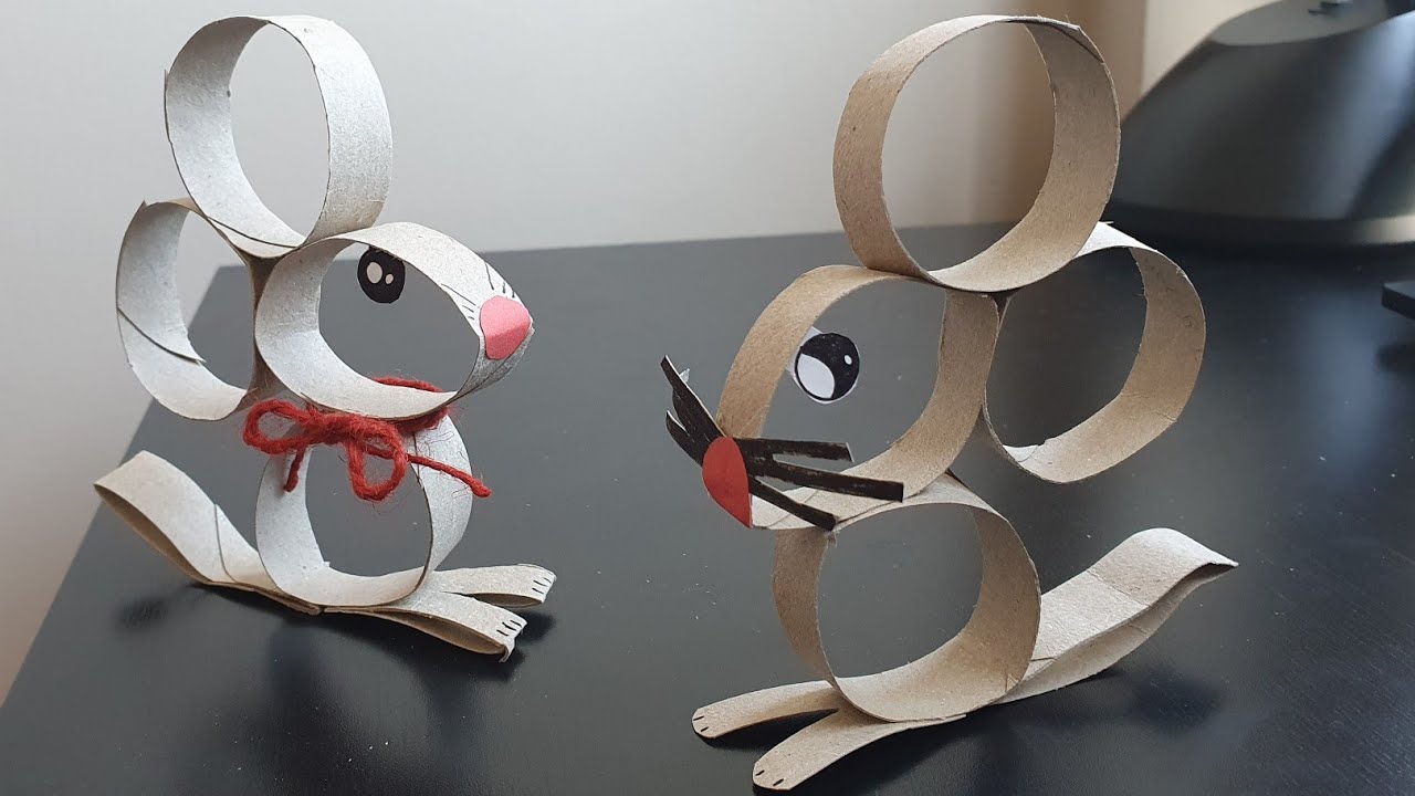 Tuto n°30: une souris avec un rouleau de papier toilette