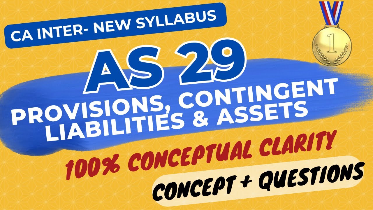 AS 29 in ENGLISH - Provisions, Contingent Liabilities & Assets - P1 CONCEPTS - CA Inter New Syllabus