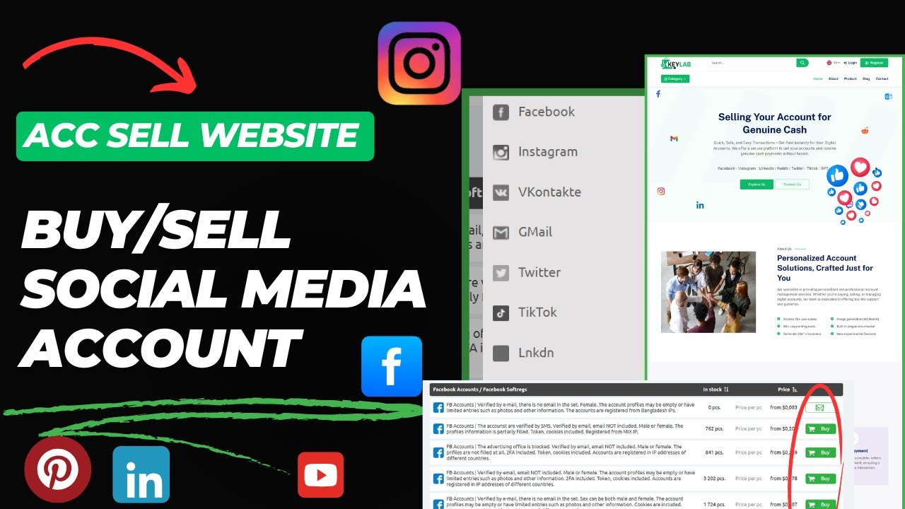 How to Create a Social Media Account Selling Website | Sell Facebook, Instagram, Gmail Accounts