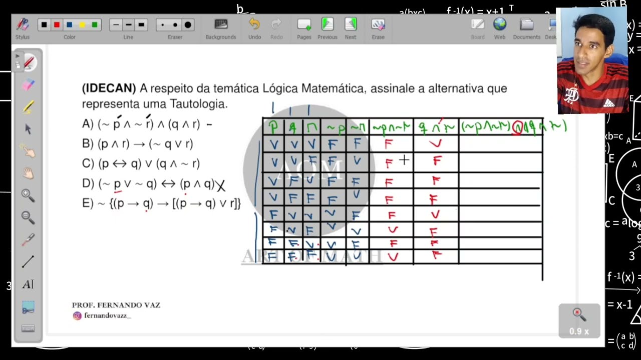 AULA 3 (TAUTOLOGIA, CONTRAD. E CONT.)  - LÓGICA DED., ARG E QUANT | BANCA IDECAN - RACIOCÍNIO LÓGICO