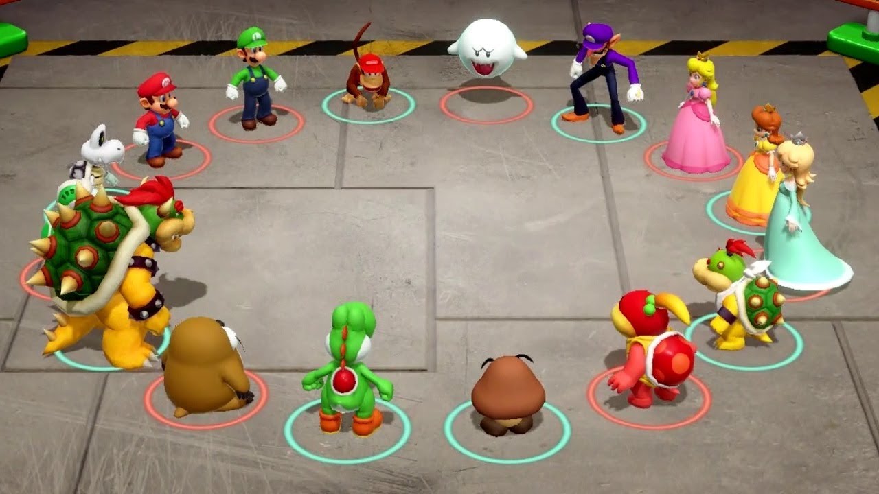 Super Mario Party Minigames - Mario & Peach vs Bowser & Bowser Jr