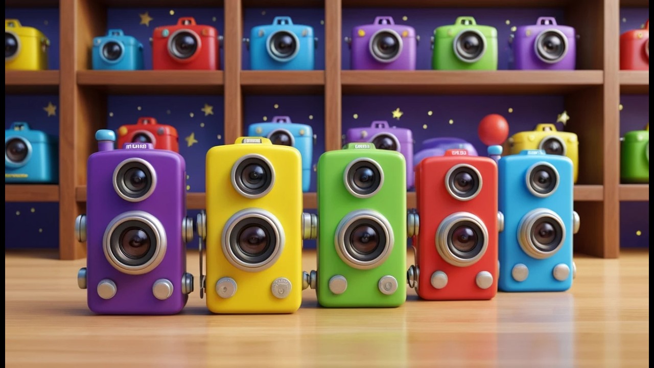 Fünf Vijf Kleine Speelgoedcamera's Flits Flits | Leerzaam Kleuren- en Tellenliedje