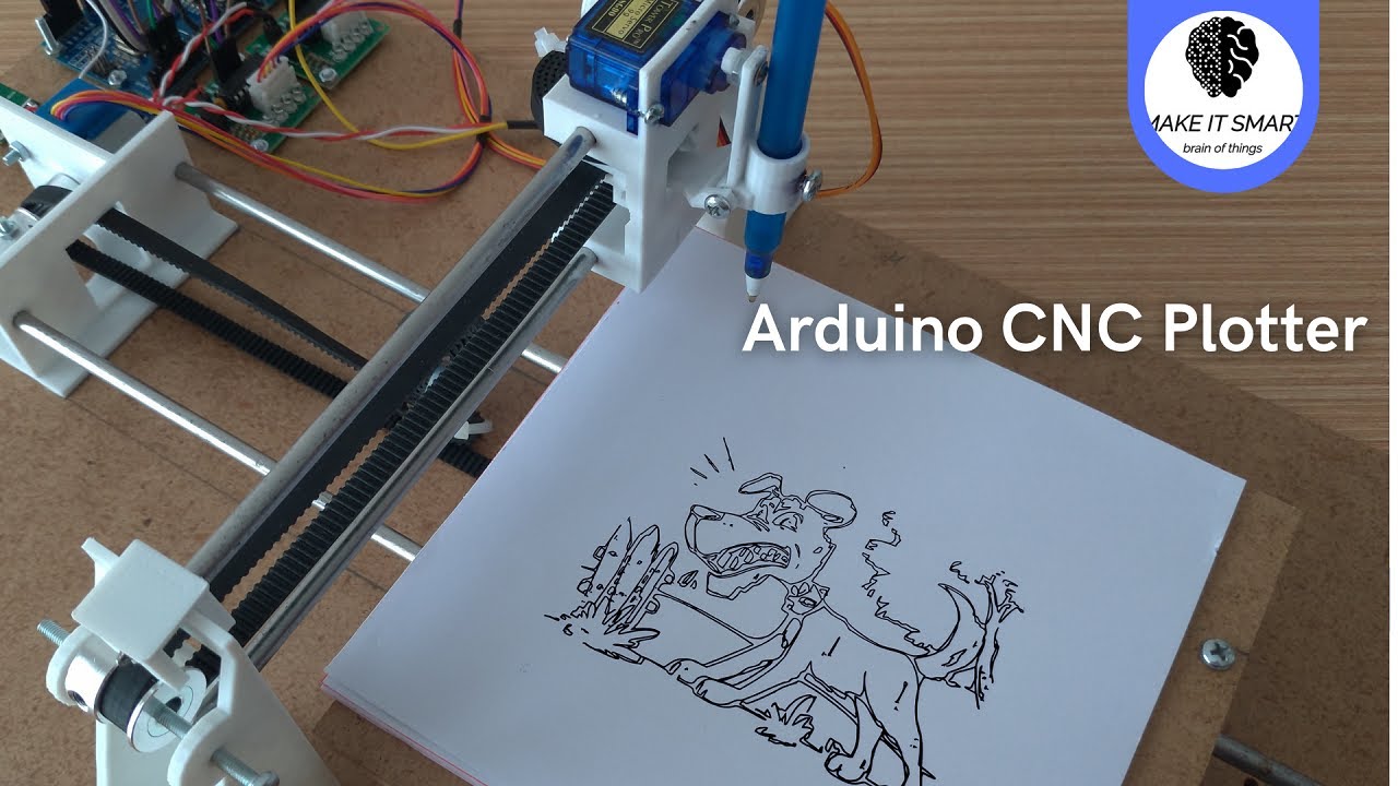 3D Printed Mini CNC Plotter With Arduino Uno and 28 BYJ-48 Stepper Motors