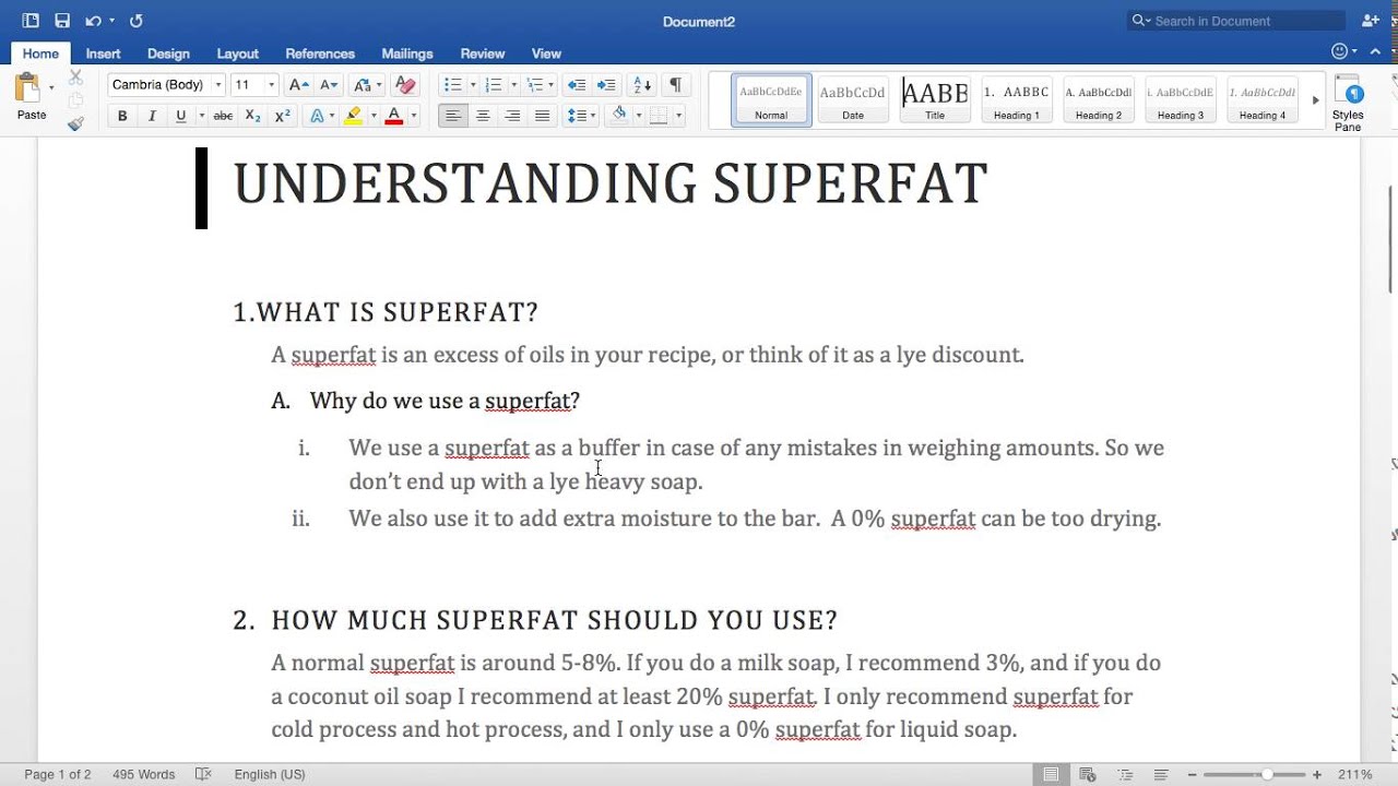 A lesson on understanding superfat and creating a soap recipe by hand