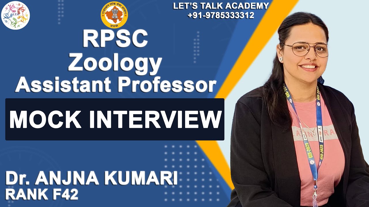 Dr. Anjna Kumari Rank F 42 | RPSC Assistant Professor Zoology Mock Interview 