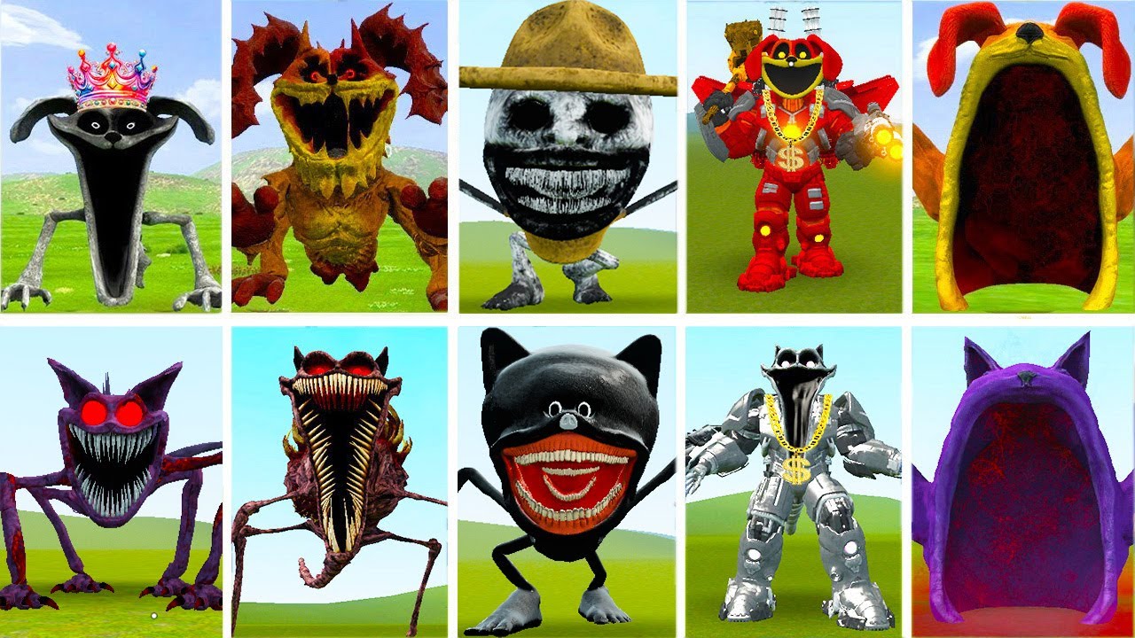 ALL THE NEW EVOLUTIONS OF MONSTER KING POPPY DOGDAY'S VS MONSTER KING POPPY CATNAP'S IN GARRY'S MOD!