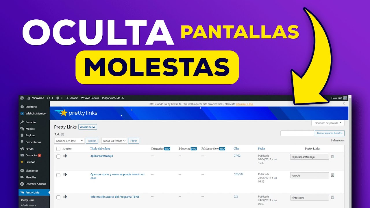 👉Ocultar pantallas molestas🕶️👏 | Publicidad, ofertas, reviews | Sucede en el escritorio de WordPress