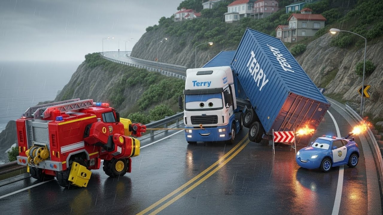 Truck Safety in the Rain!  | Robocar Poli | Happy Rescue Cars