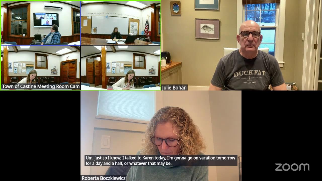 Town of Castine Meeting and Work Session Selectboard 122925