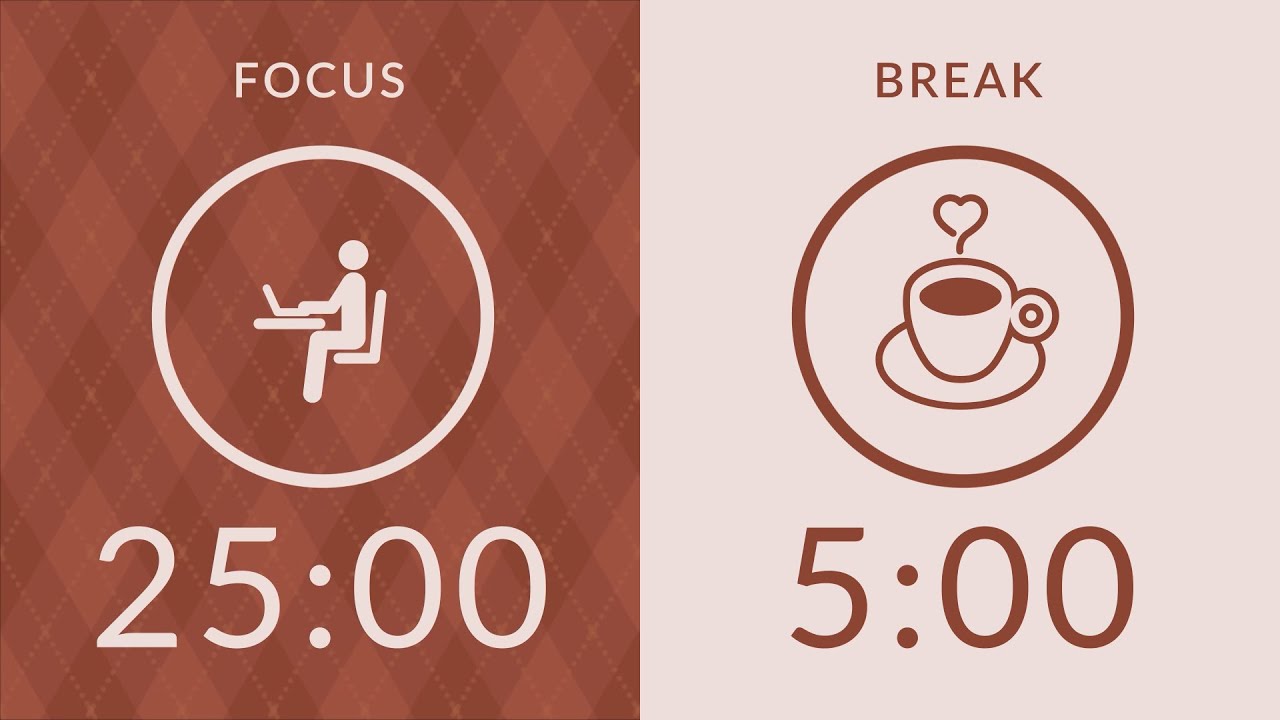 25/5 Pomodoro Timer with Brown Noise 🤎  Study with Me for Deep Focus & ADHD ✨