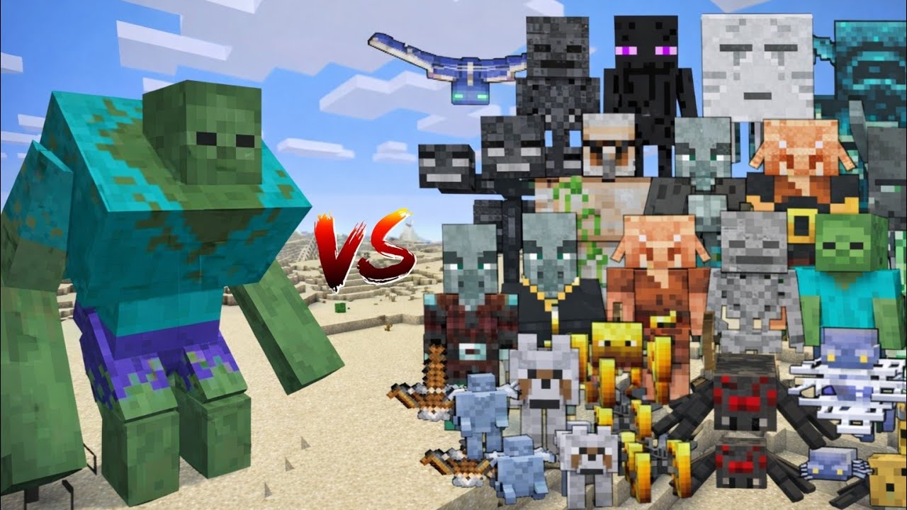 Mutant Zombie vs All Mobs in Minecraft mob battle