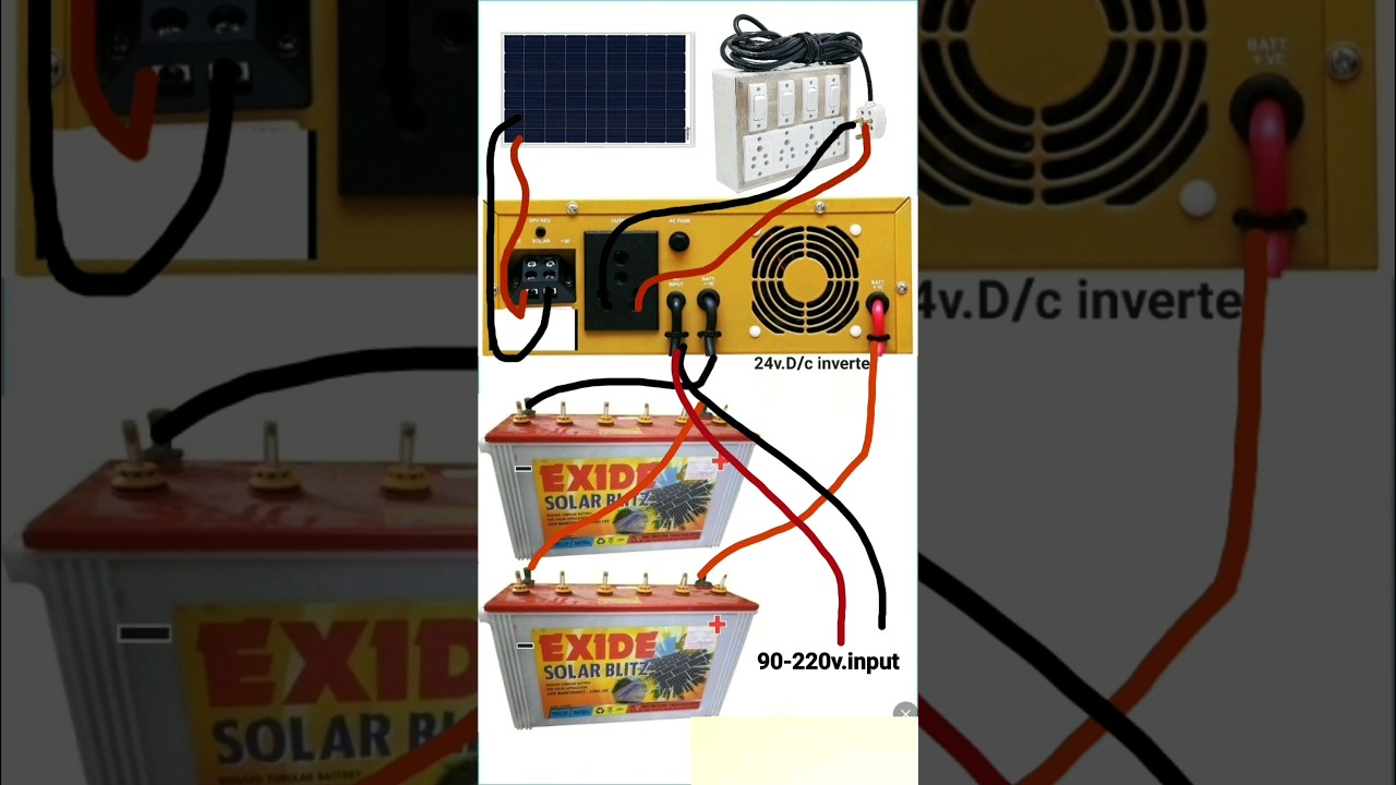 24v.inverter connection & soler connection l how to connect 24v.dc inverter power supply in out