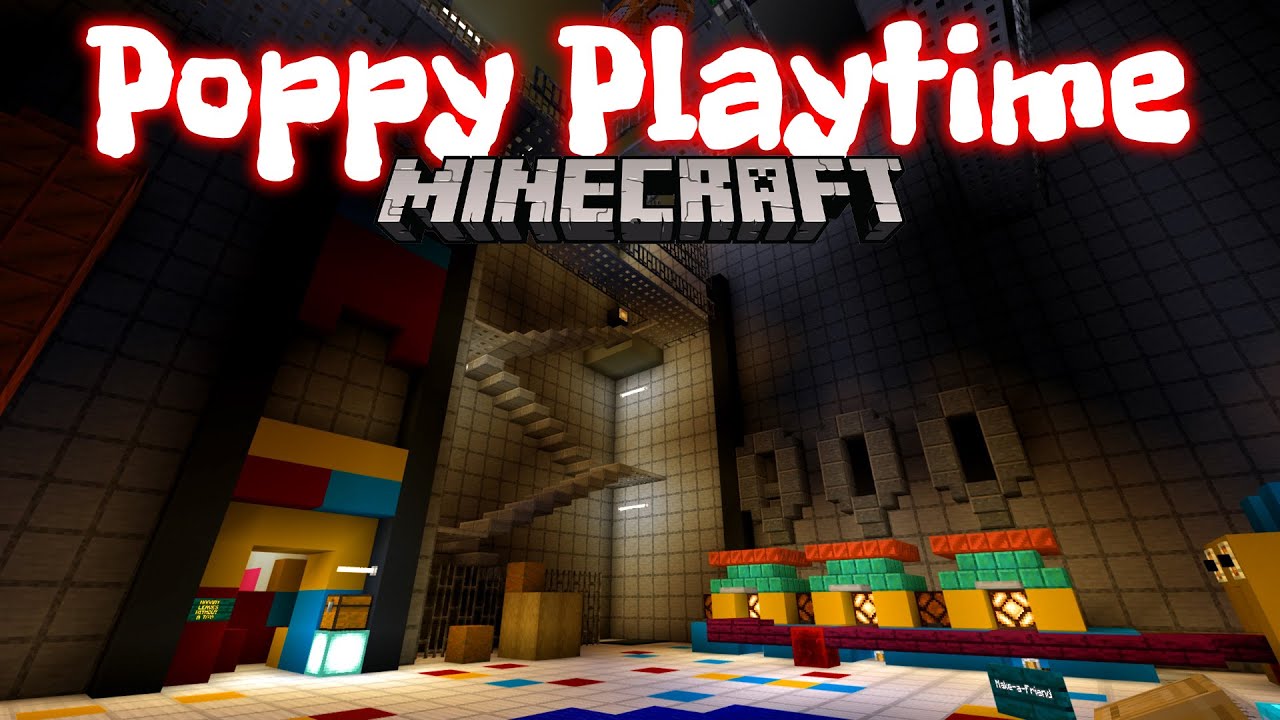 Poppy Playtime and Huggy Wuggy in Minecraft
