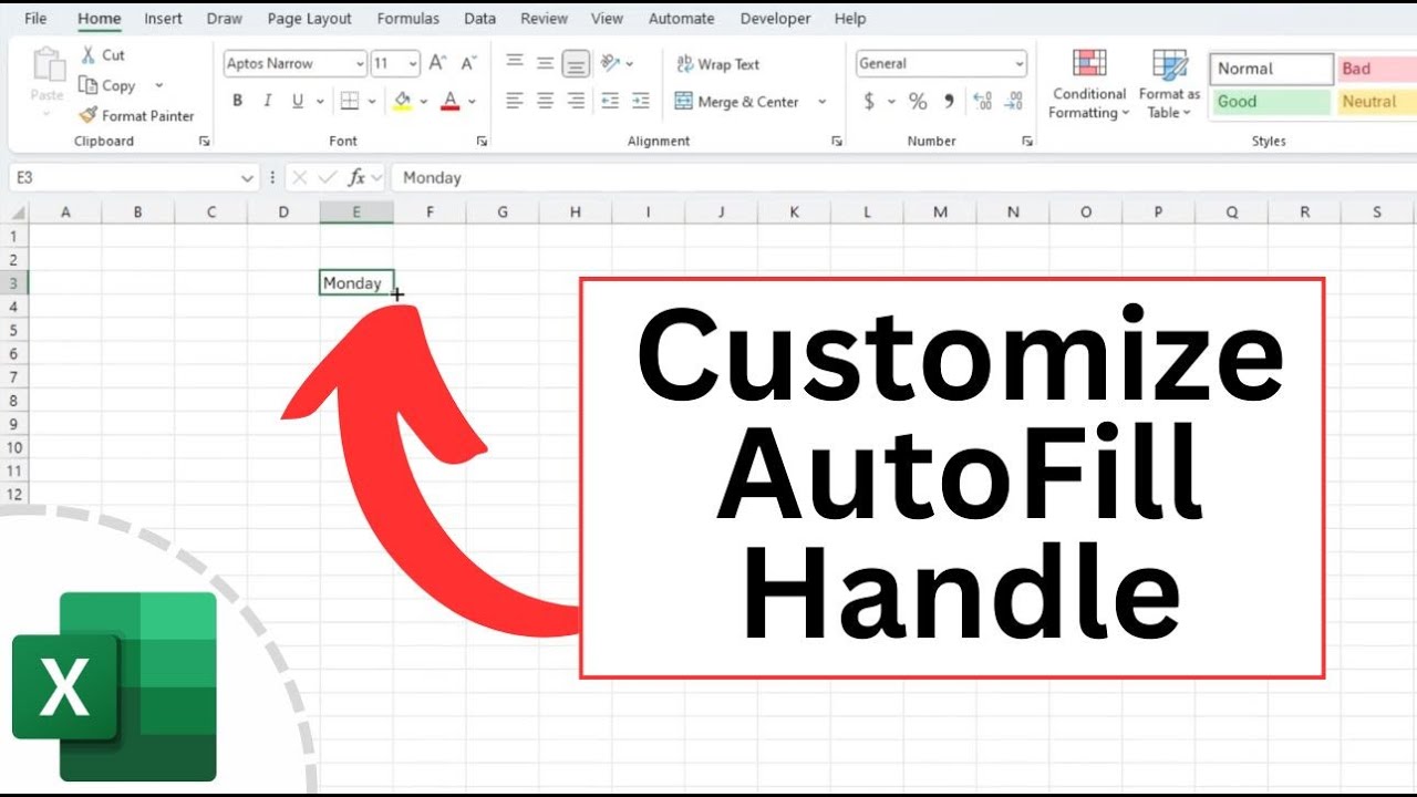 Настройка маркера автозаполнения Excel
