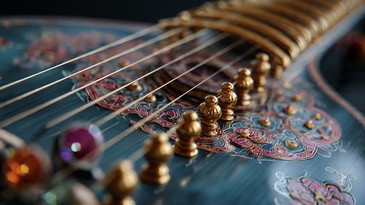 Veena's Golden Echoes  Harmonizing Fibonacci with Ancient Ragas for Deep Calm