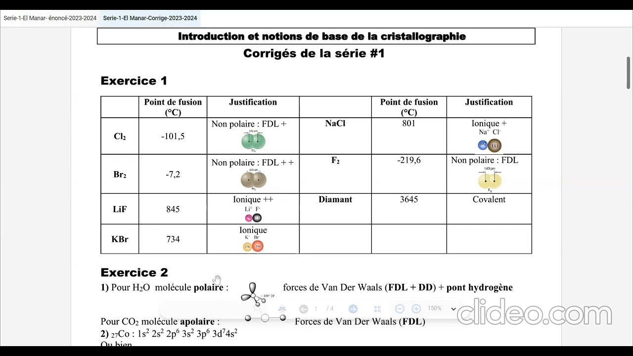 [PREPA 2- 2025/2026] [Chimie Inorganique] TD: introduction et notions de base de la cristallographie