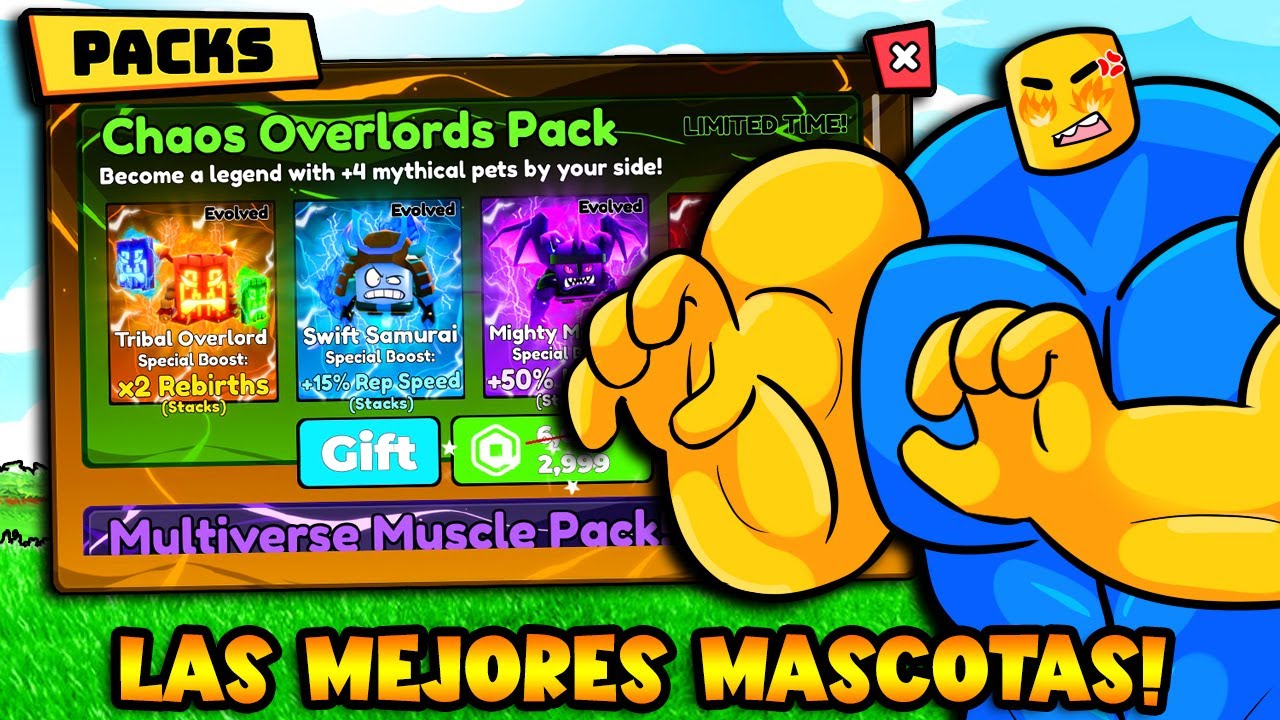 COMPRO EL PACK CHAOS OVERLORDS EN MUSCLE LEGENDS DE ROBLOX!!!