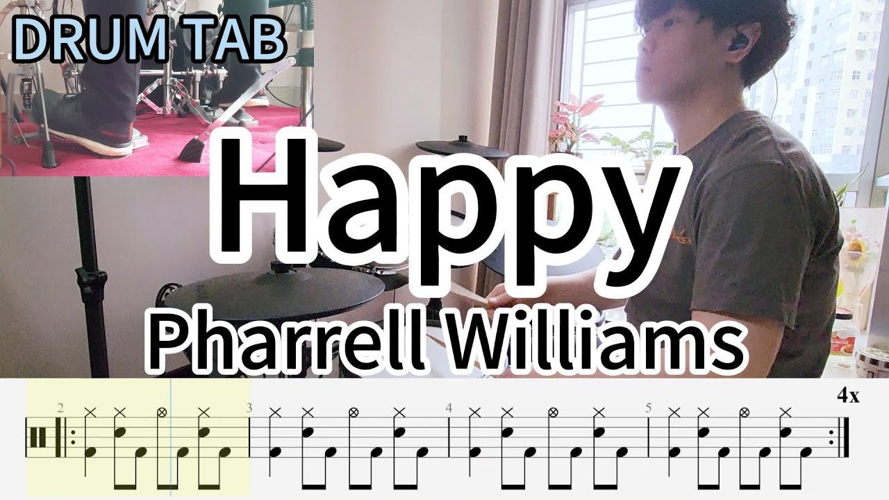 Happy - Pharrell Williams | Drum Cover | Drum Tab