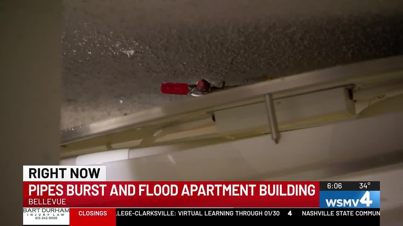 Bellevue apartment residents forced out after pipe bursts, flooding building