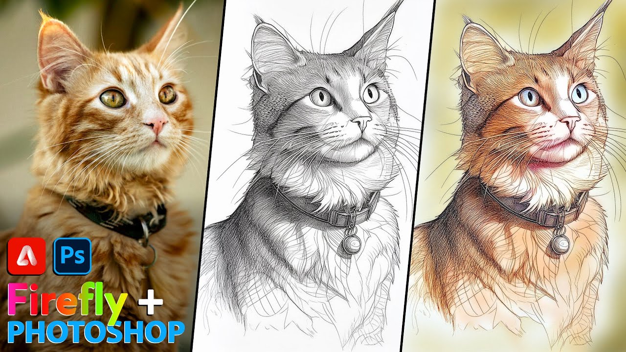🤯 EFECTO DIBUJO con IA: Firefly + Photoshop PASO a PASO 🎨