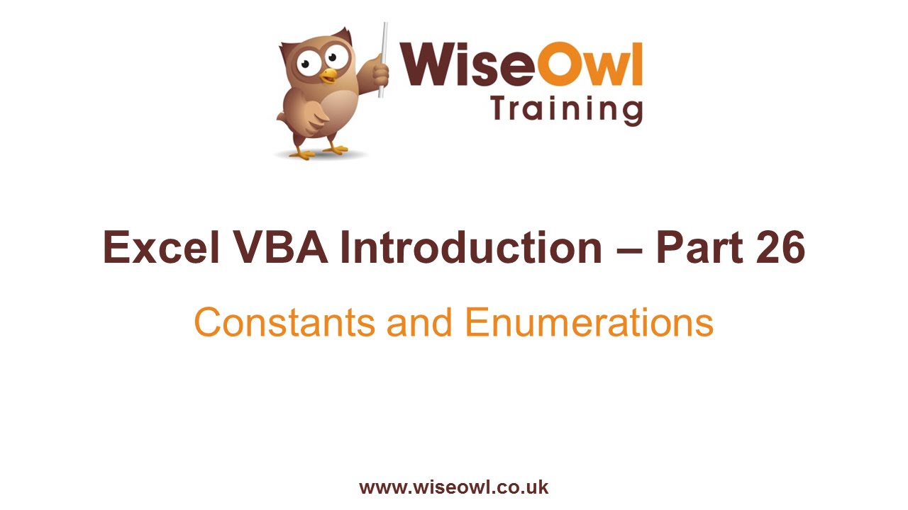Excel VBA Introduction Part 26 - Constants and Enumerations (Const, Enum)