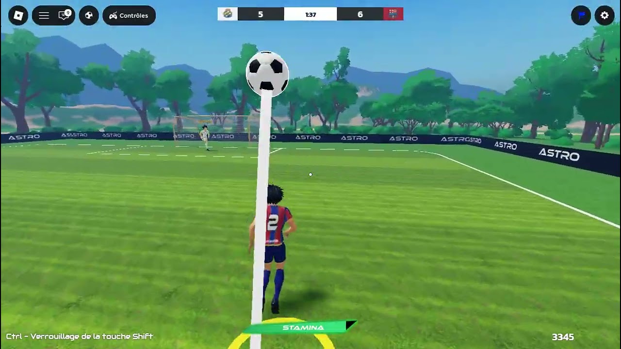 je joue un jeux de football