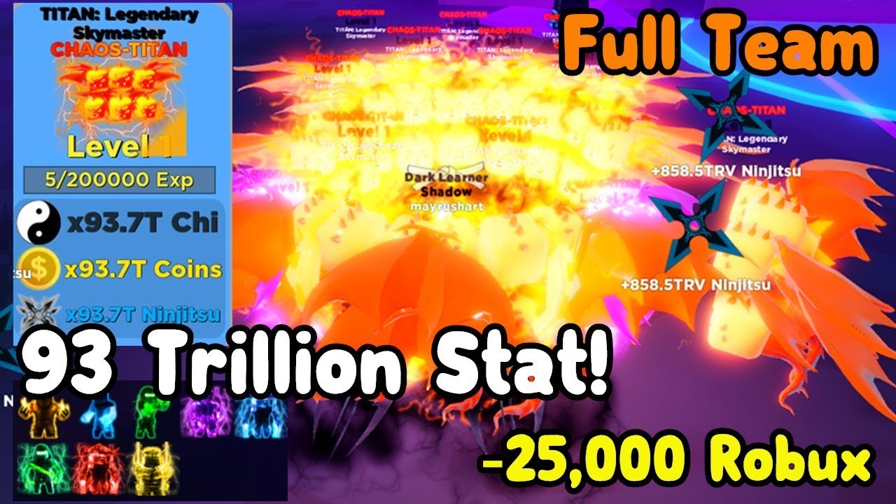 Got Full Team Of Chaos Titan For 25,000 Robux! Mastered All 8 Elements - Roblox Ninja Legends