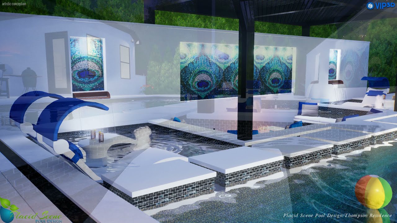 Elegant Pool and Sunken Fire Pit