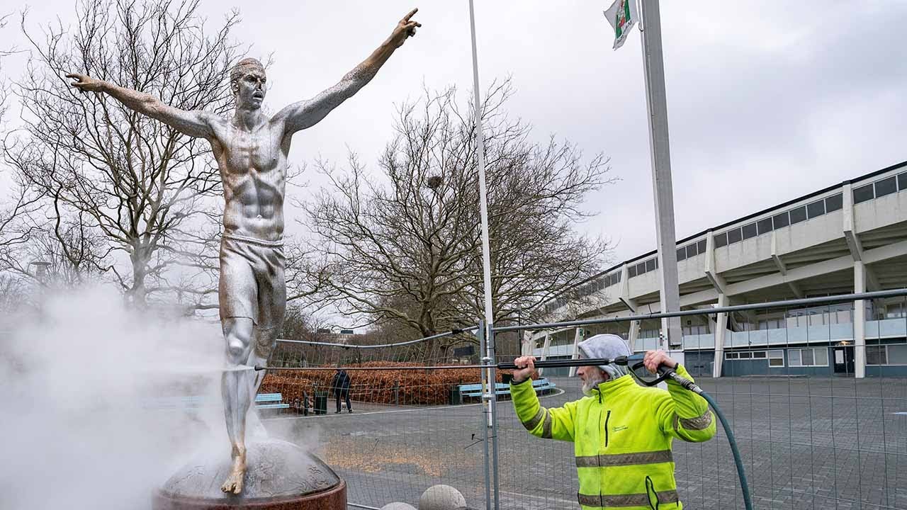 Zlatan's Haters Vandalized his Statue in Malmo