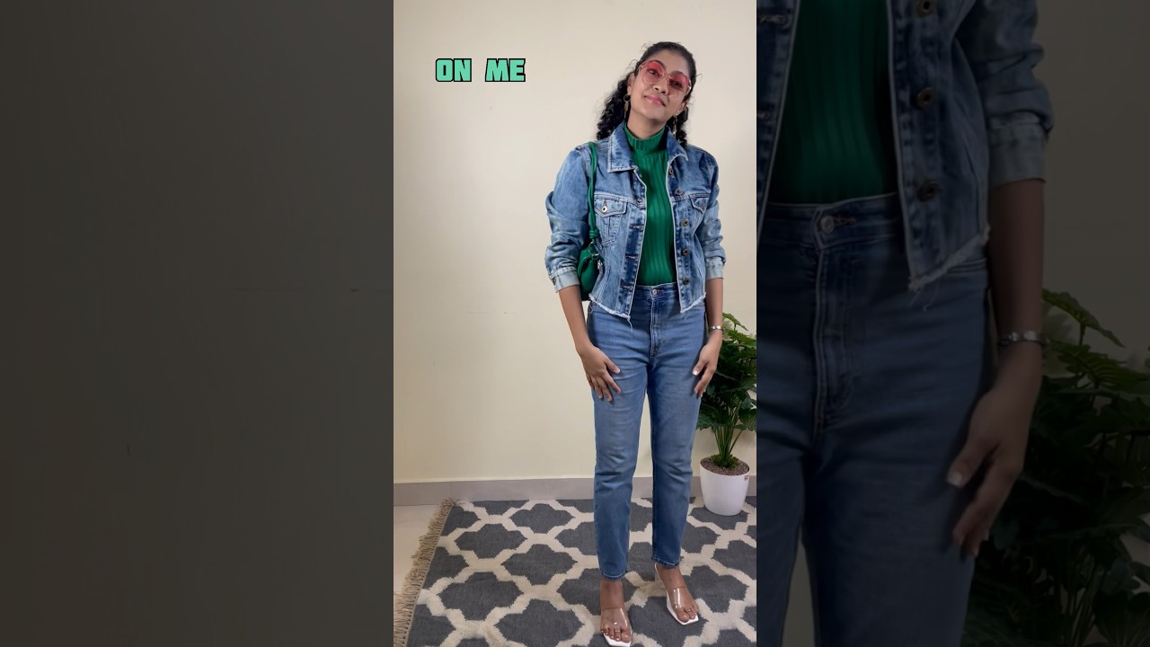 Subscribe if you like styling videos #tamilblogger #denimjacket #denimpants #tamilfashion #curlyhair