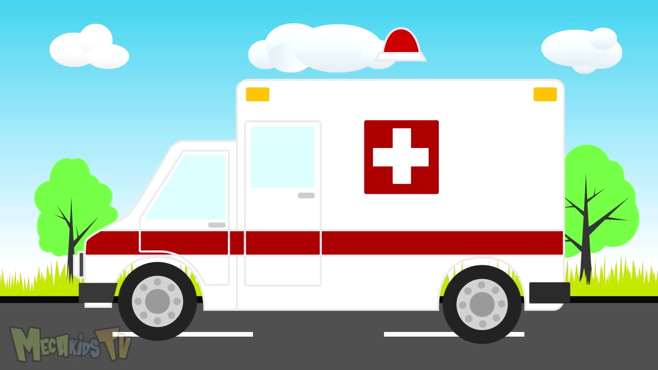 Ambulance   Monster Trucks For Children   Mega Kids Tv