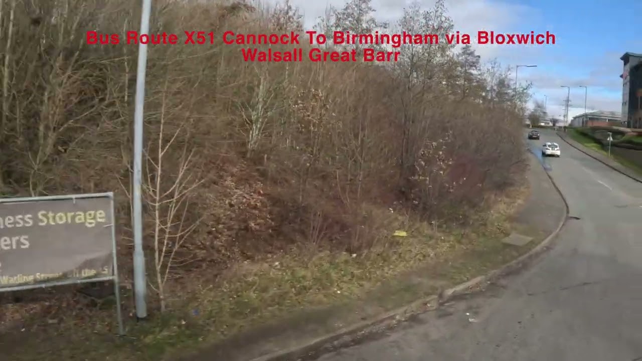Bus Route X51 Cannock To Birmingham via Bloxwich Walsall Great Barr     4K